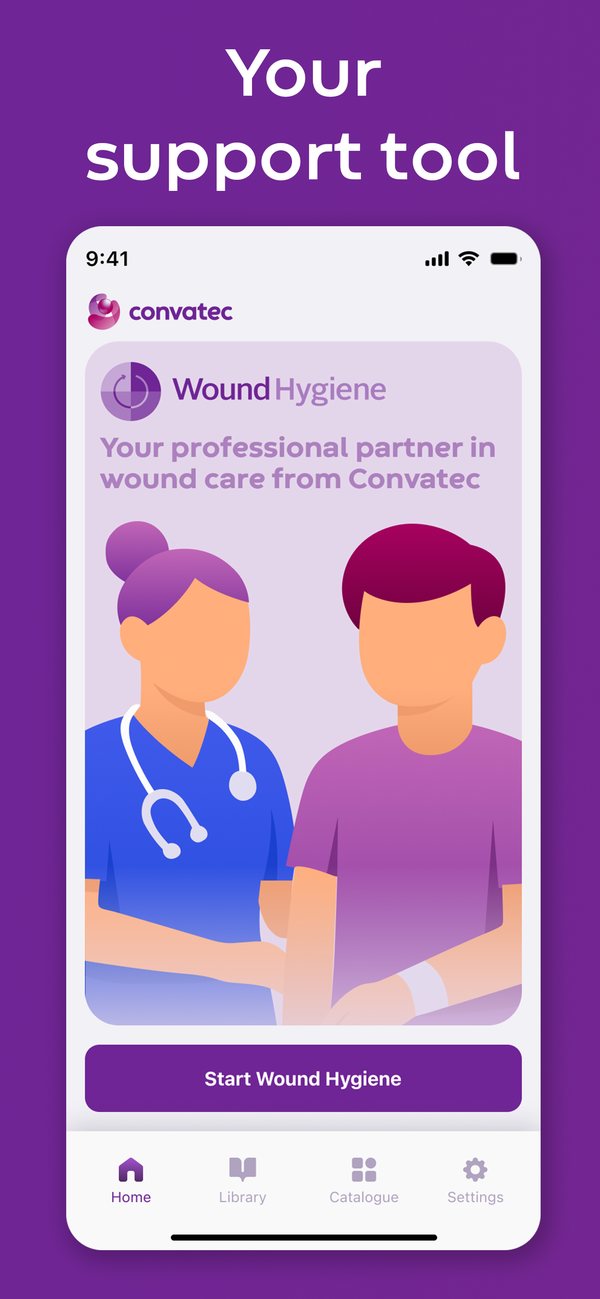 Wound Hygiene's home screen, with Start Wound Hygiene