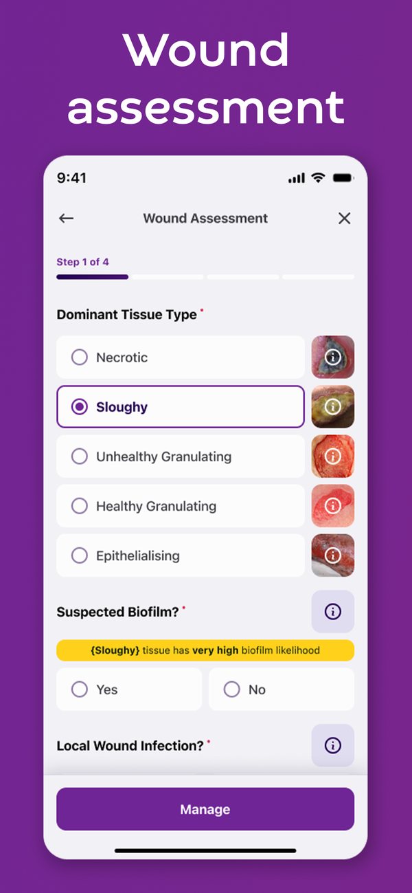 Wound assessment: choosing the dominant tissue type
